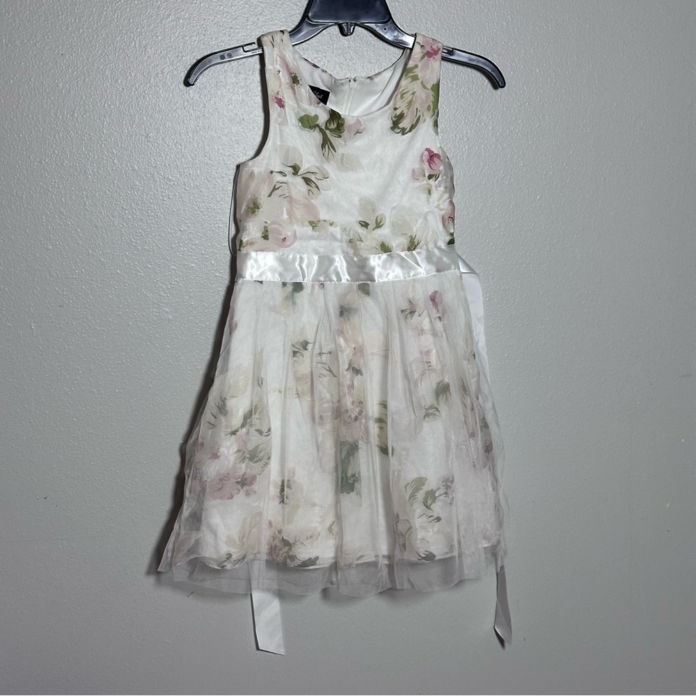 Amy’s‎ Closet Kids Girls White Floral Party Formal Dress size 12.